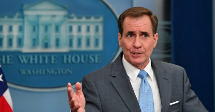 John Kirby, National Security Council Coordinator for Strategic Communications, speaks during a press briefing in the Brady Briefing Room of the White House in Washington, DC, on June 21, 2022. (Photo by Nicholas Kamm / AFP)